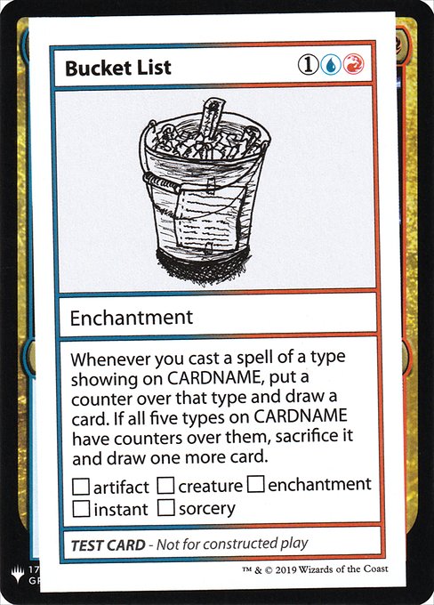 ■エンブレムあり■《Bucket List(Play Test Card)》[Mystery Booster Playtest Cards] 金R